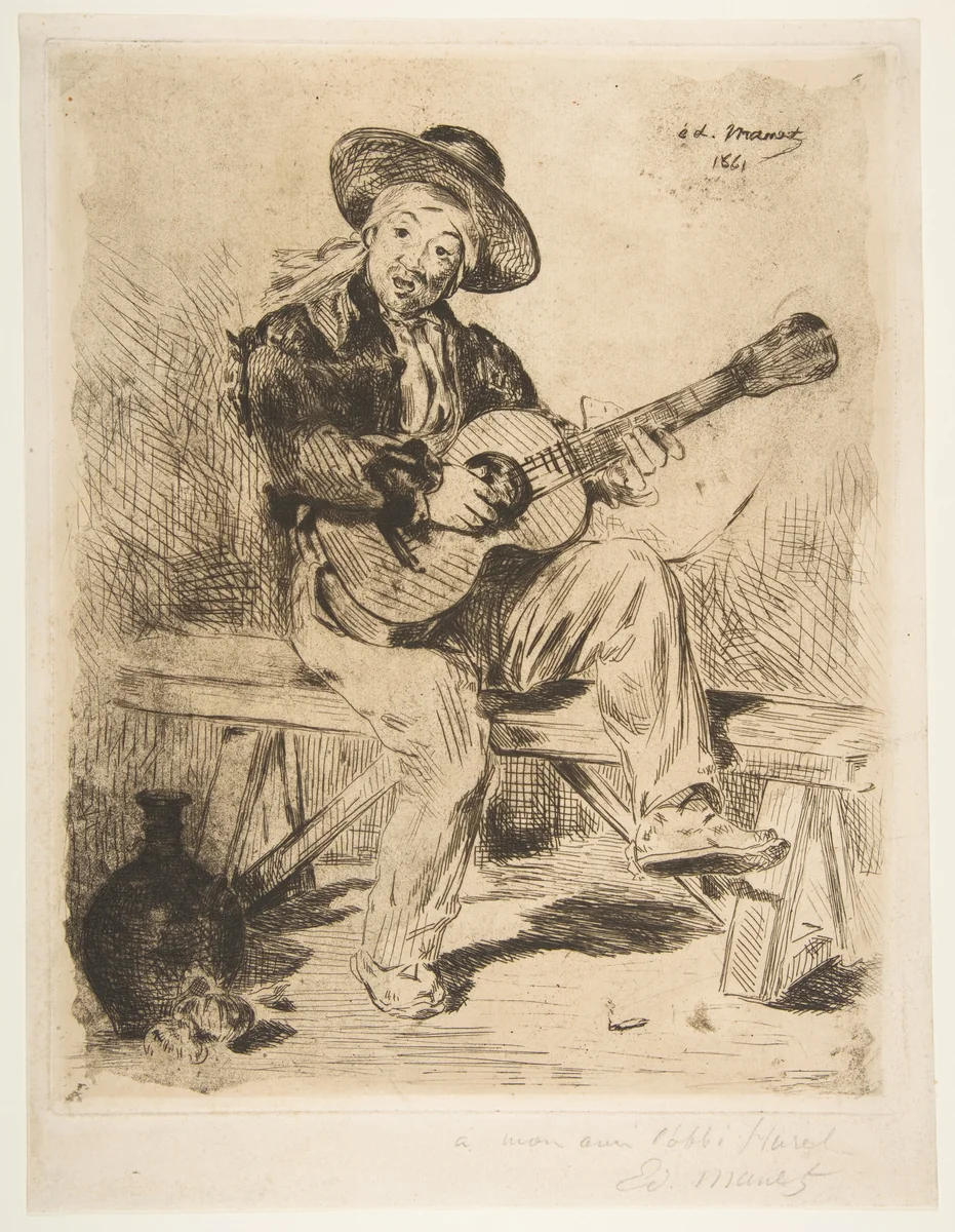 The Spanish Singer by Edouard Manet, print, 1861-1862