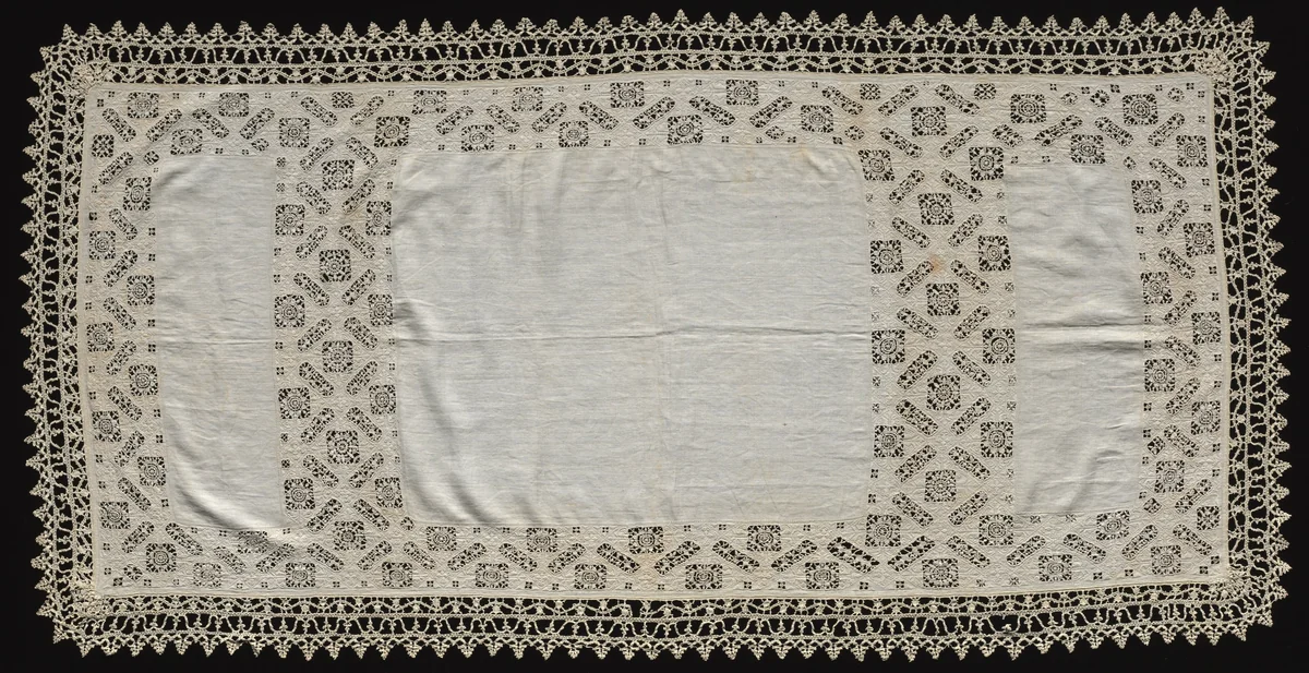 Needlepoint (Cutwork) and Bobbin Lace Cloth by Unknown, textile, 1500-1599