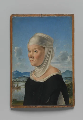 Portrait of a Woman, Possibly a Nun of San Secondo; (verso) Scene in Grisaille by Jacometto Veneziano, painting, 1480-1500