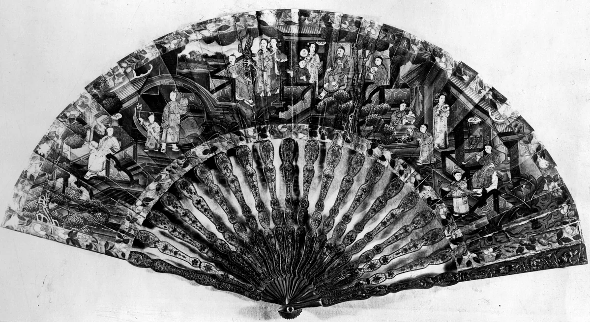 Mandarin Fan by China, textile, 1701-1800