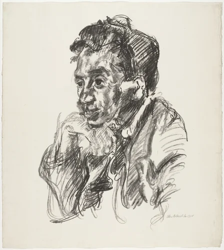 Walter Hasenclever (Bust-length Portrait to the Left) (Brustbild nach links) by Oskar Kokoschka, print, 1918