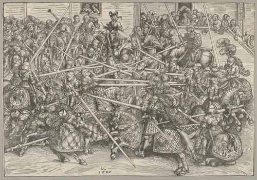 The Third Tournament by Lucas Cranach, print, 1509