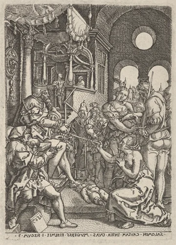 Reverse Copy of The Judgment of Solomon by Heinrich Aldegrever, print, 1569