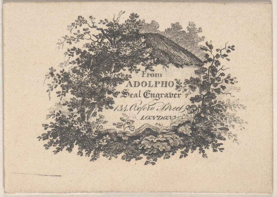 Trade Card for Adolpho, Seal Engraver by anonymous, print, 1700-1800