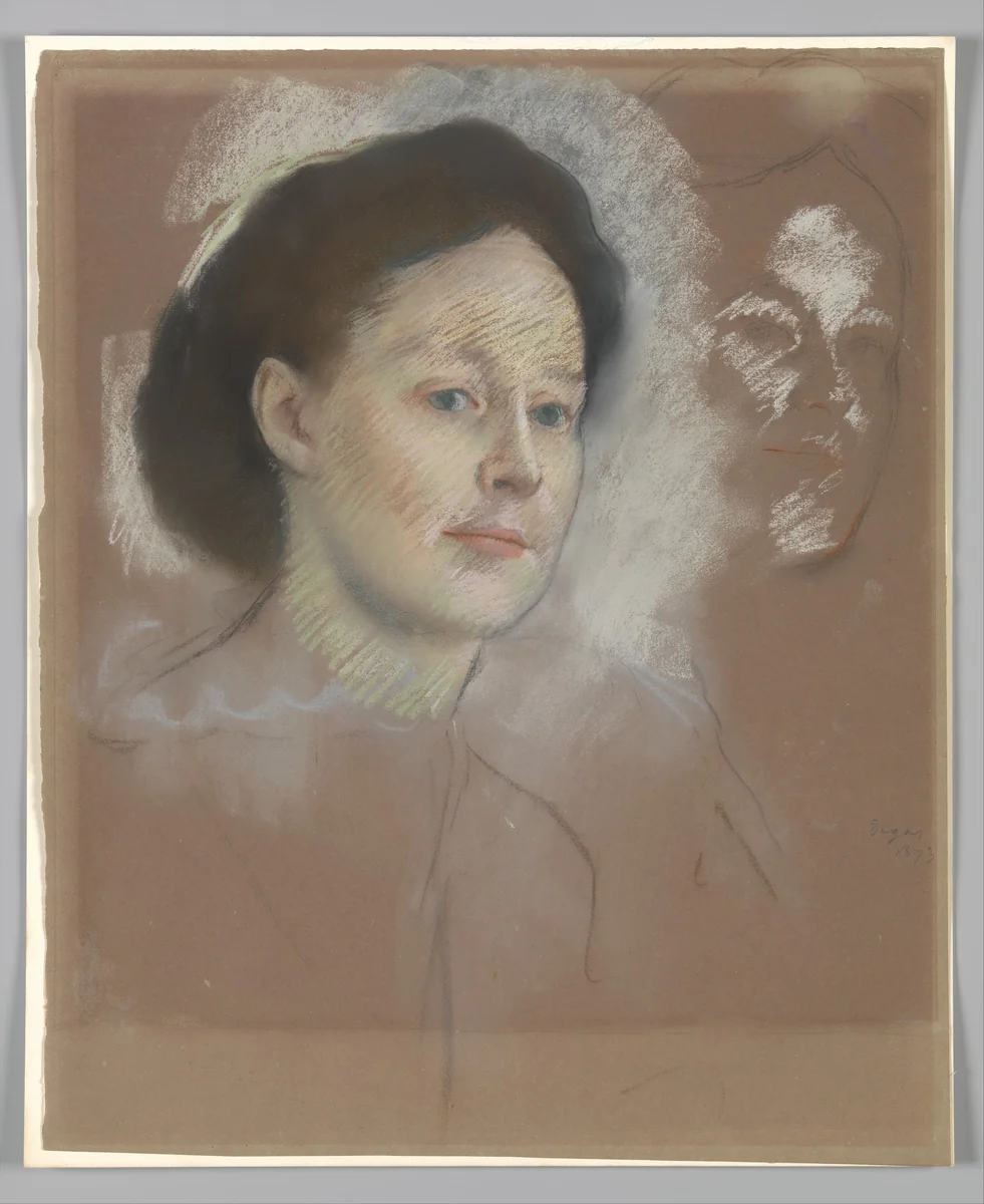 The Artist's Cousin, Probably Mrs. William Bell (Mathilde Musson, 1841–1878) by Edgar Degas, drawing, 1873