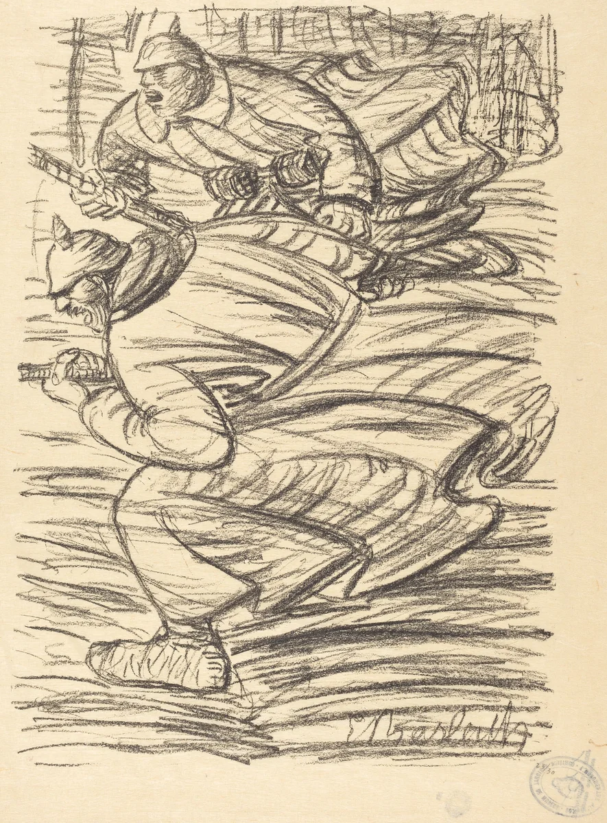 The Assault by Ernst Barlach, print, 1915