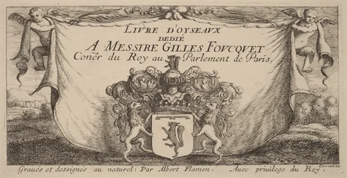 Title Page for "Livre d'oiseaux" by Albert Flamen, print, 1620-1669
