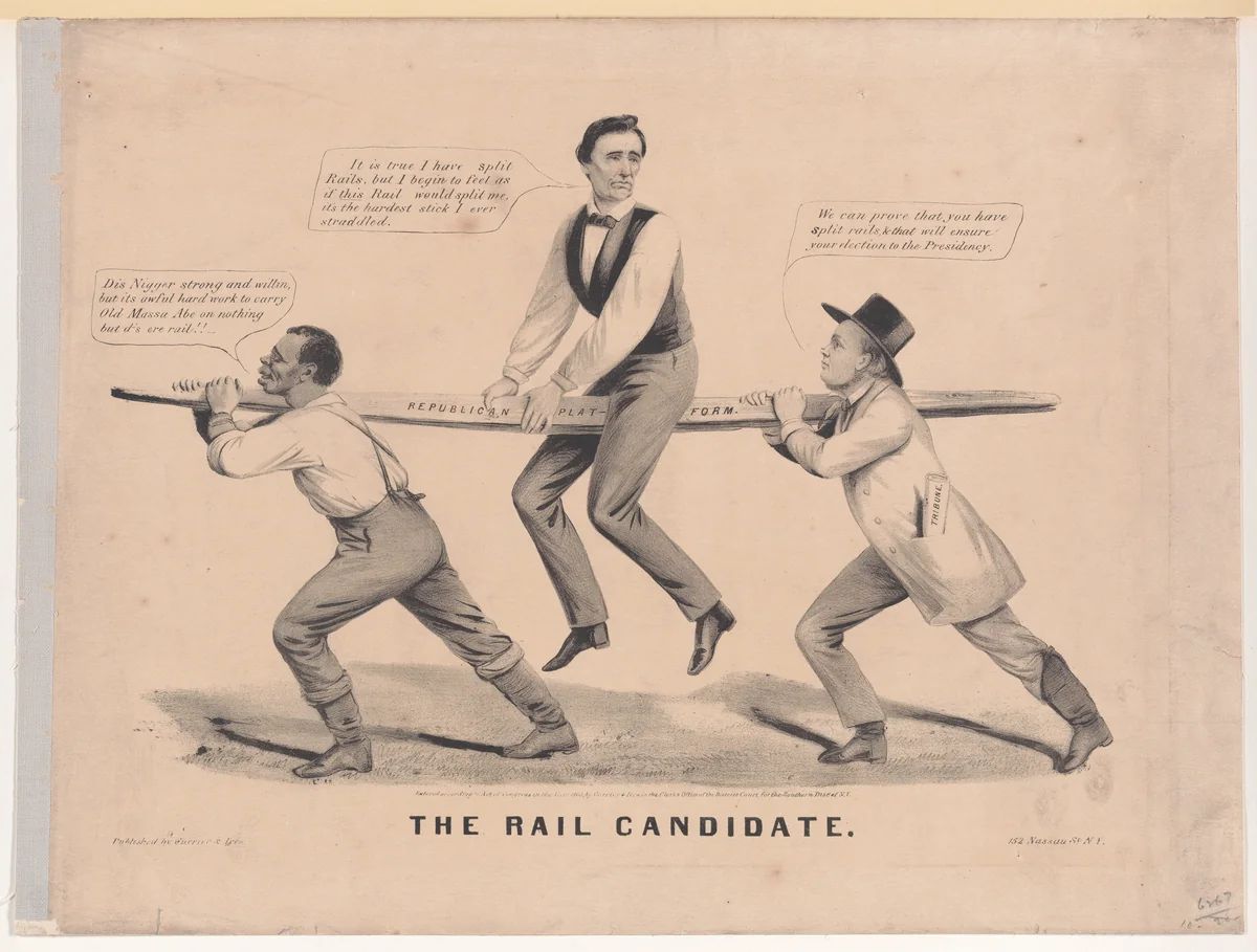 The Rail Candidate by Louis Maurer, print, 1860