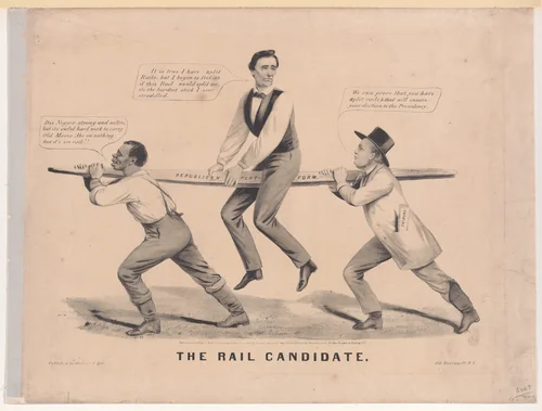 The Rail Candidate by Louis Maurer, print, 1860