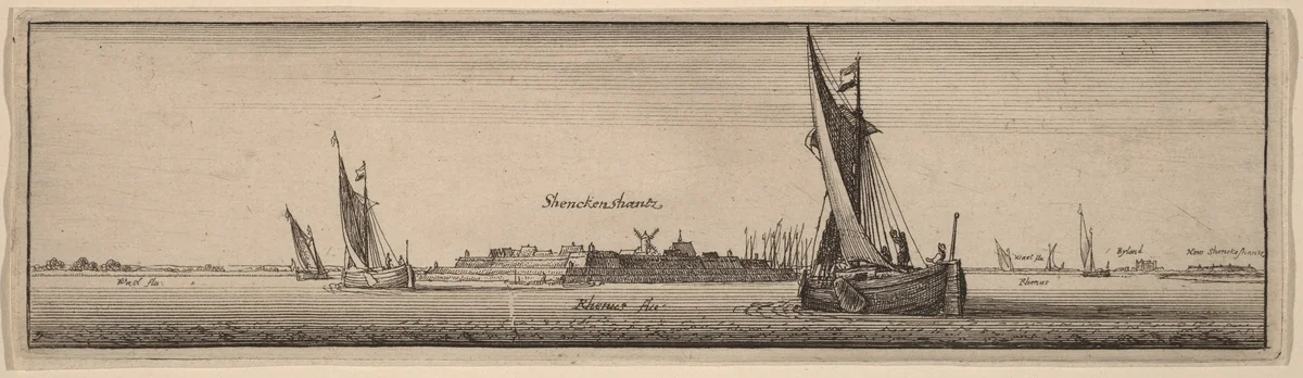 View of Shenckenschantz by Wenceslaus Hollar, print, 1647