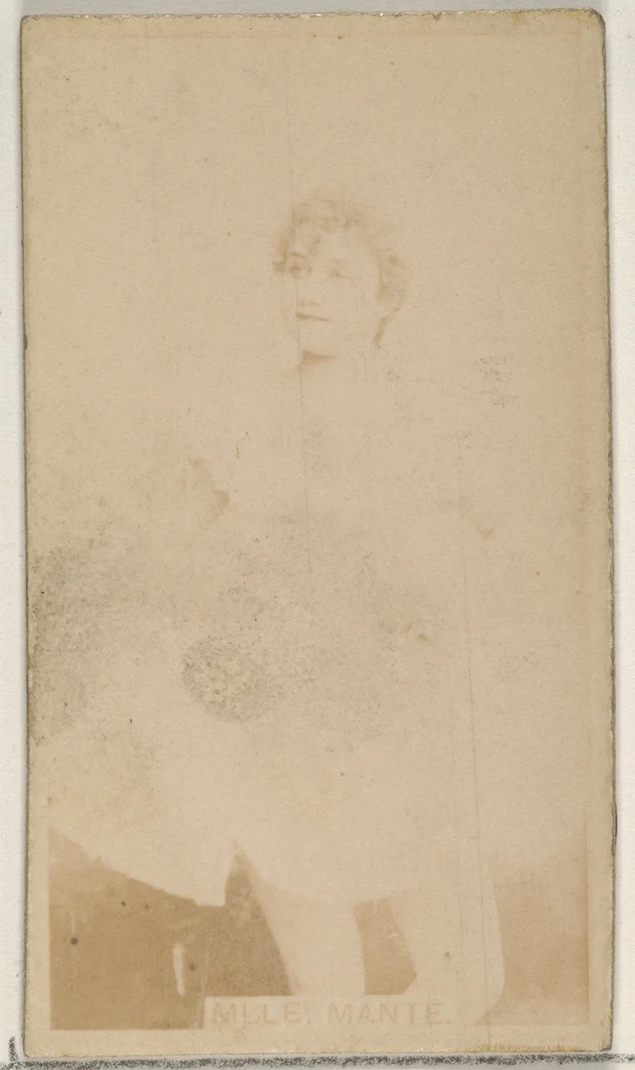 Mlle. Mante, from the Actors and Actresses series (N45, Type 8) for Virginia Brights Cigarettes by Allen & Ginter, photograph, 1885-1891