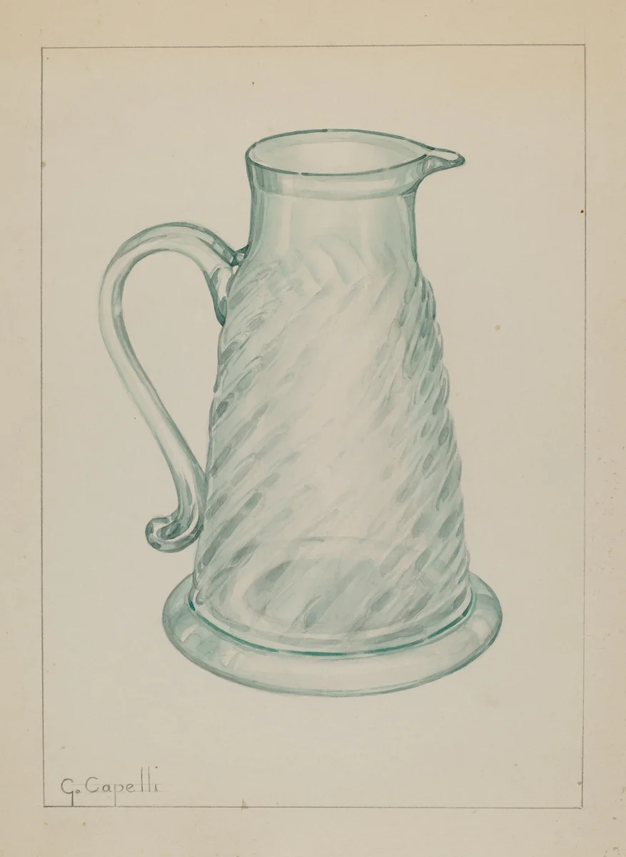 Molasses Jug by Giacinto Capelli, index of american design, 1937