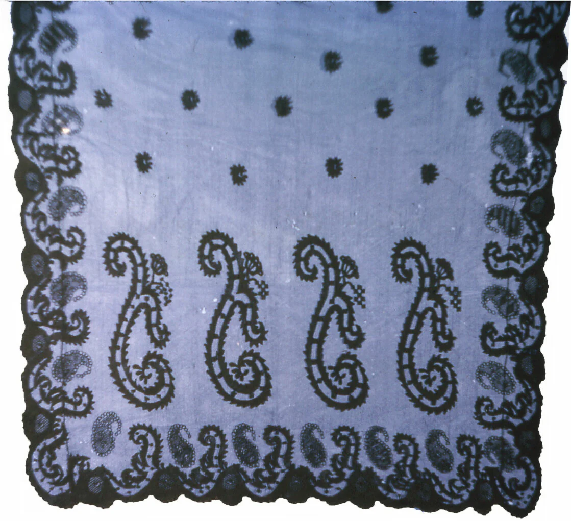 Bonnet Veil by Sara Ann Reno, textile, 1830-1840