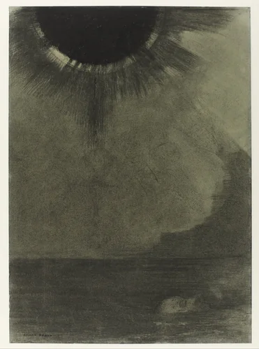 Le Noyé by Odilon Redon, drawing, 1887