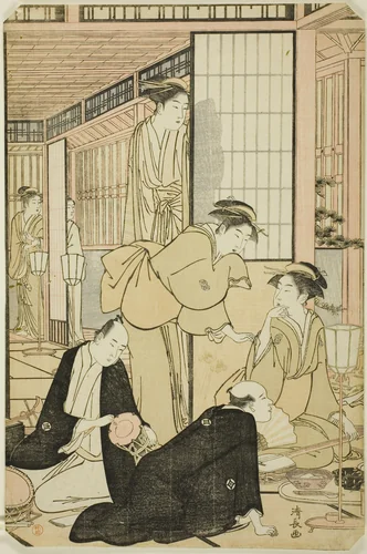 The Eighth Month, from the series "Twelve Months in the South (Minami juni ko)" by Torii Kiyonaga (鳥居清長), print, 1779-1789