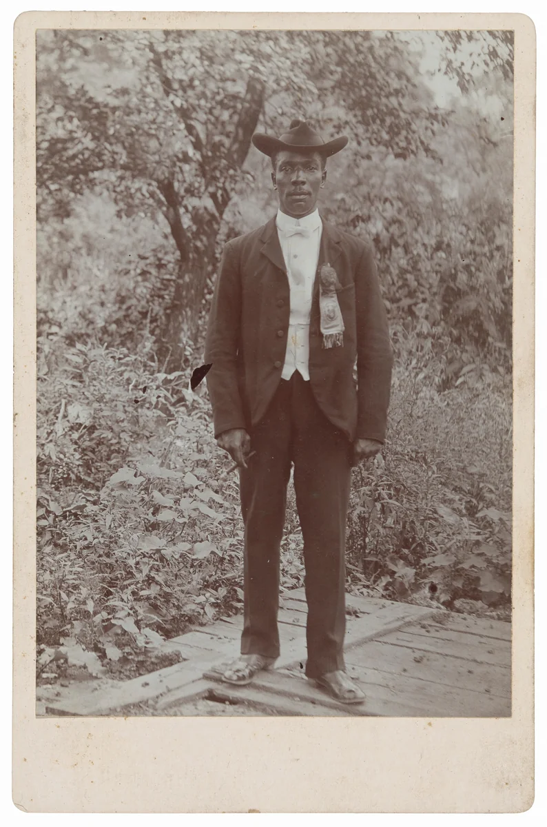Portrait of a Man Wearing a Fraternal Ribbon by American 19th Century, photograph, 1885-1899