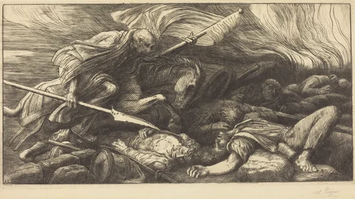 The Triumph of Death: After the Battle (Le triomphe de la mort: Apres le combat) by Alphonse Legros, print, 1837-1911