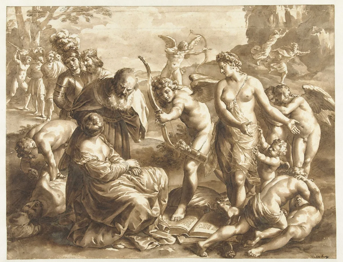 Allegory on the Power of Venus by Jan de Bisschop and Alessandro Turchi, drawing