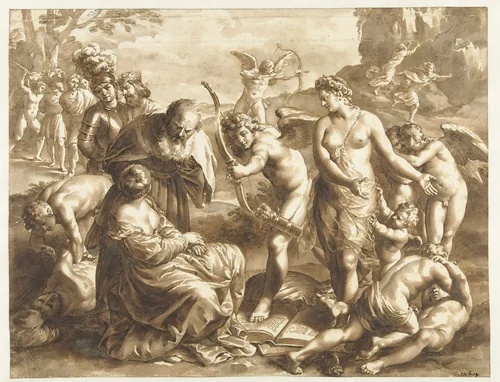 Allegory on the Power of Venus by Jan de Bisschop and Alessandro Turchi, drawing