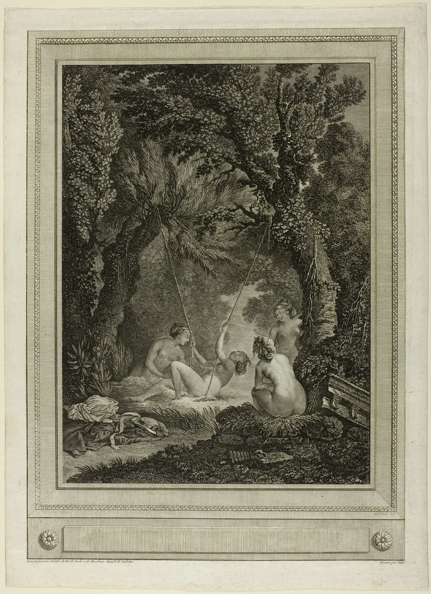 The Mysterious Swing by Gérard Vidal, print, 1762-1804