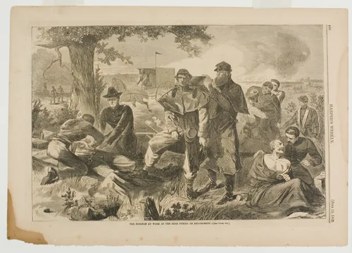 The Surgeon at Work at the Rear During an Engagement by Winslow Homer, print, 1862