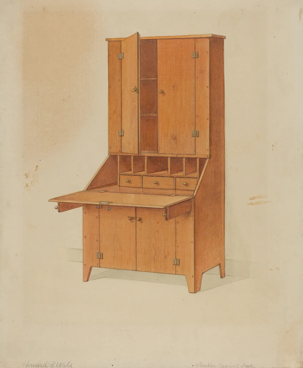 Shaker Secretary by Howard Weld, index of american design, 1936