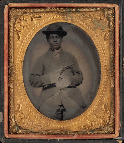 Portrait of a USCT Private by American 19th Century, photograph, 1863-1865