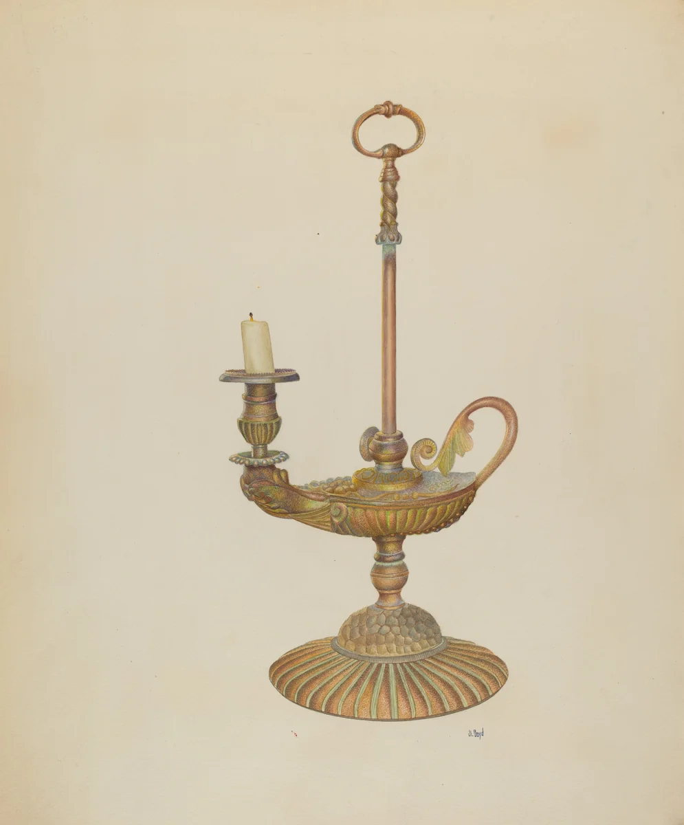Candle Holder by Joseph L. Boyd, index of american design, 1940