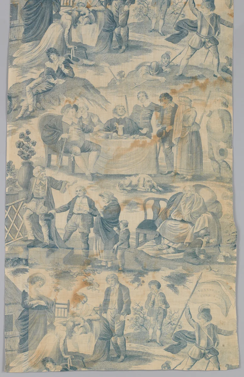 Shakespeare's "Seven Ages of Man" by John Slack, textile, 1800-1810