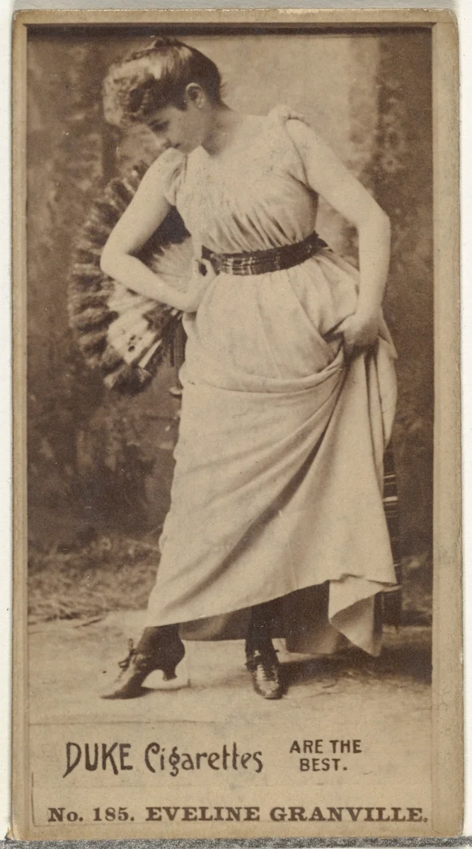 Card Number 185, Eveline Granville, from the Actors and Actresses series (N145-6) issued by Duke Sons & Co. to promote Duke Cigarettes by W. Duke, Sons & Co., photograph, 1880-1889