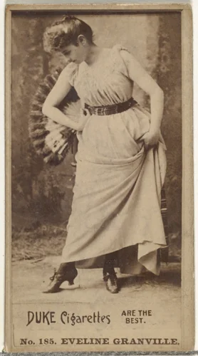 Card Number 185, Eveline Granville, from the Actors and Actresses series (N145-6) issued by Duke Sons & Co. to promote Duke Cigarettes by W. Duke, Sons & Co., photograph, 1880-1889