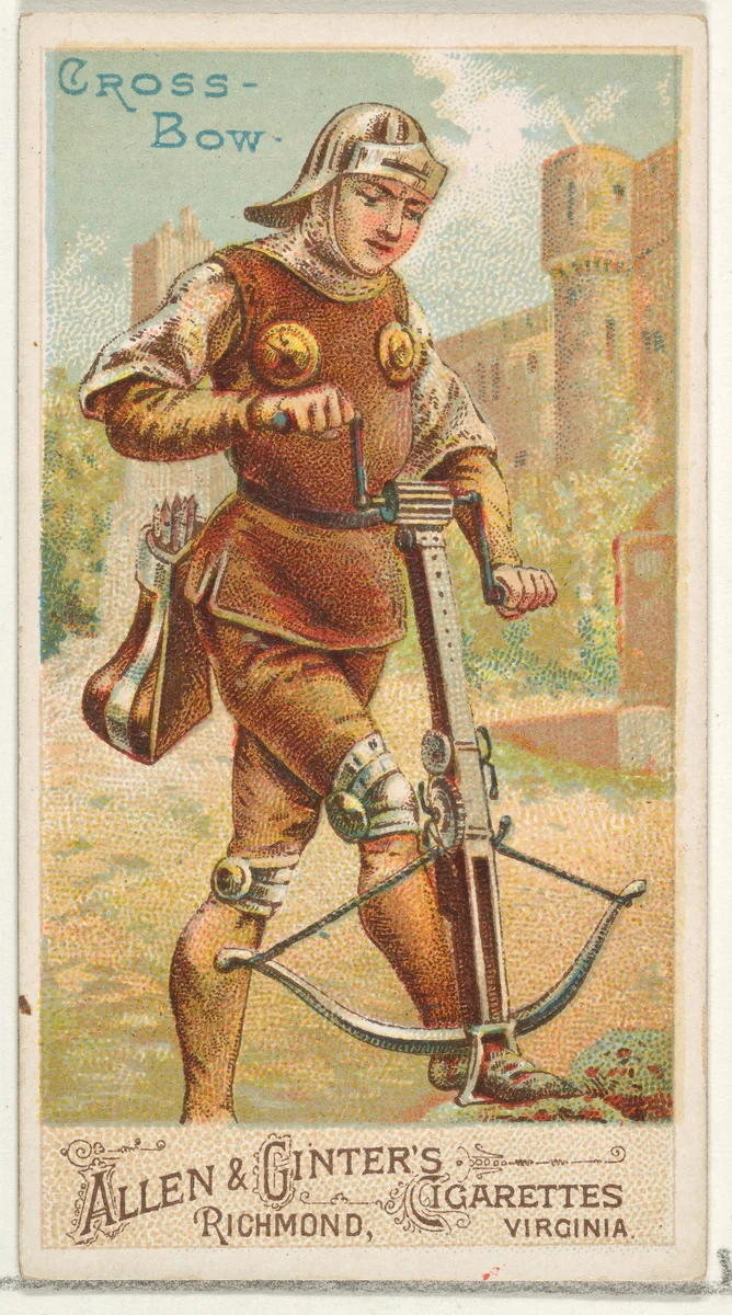 Crossbow, from the Arms of All Nations series (N3) for Allen & Ginter Cigarettes Brands by Allen & Ginter, print, 1887