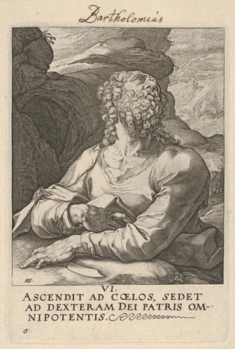 St. Bartholomew, from "Christ, the Apostles and St. Paul with the Creed" by Hendrick Goltzius, print, 1584-1594