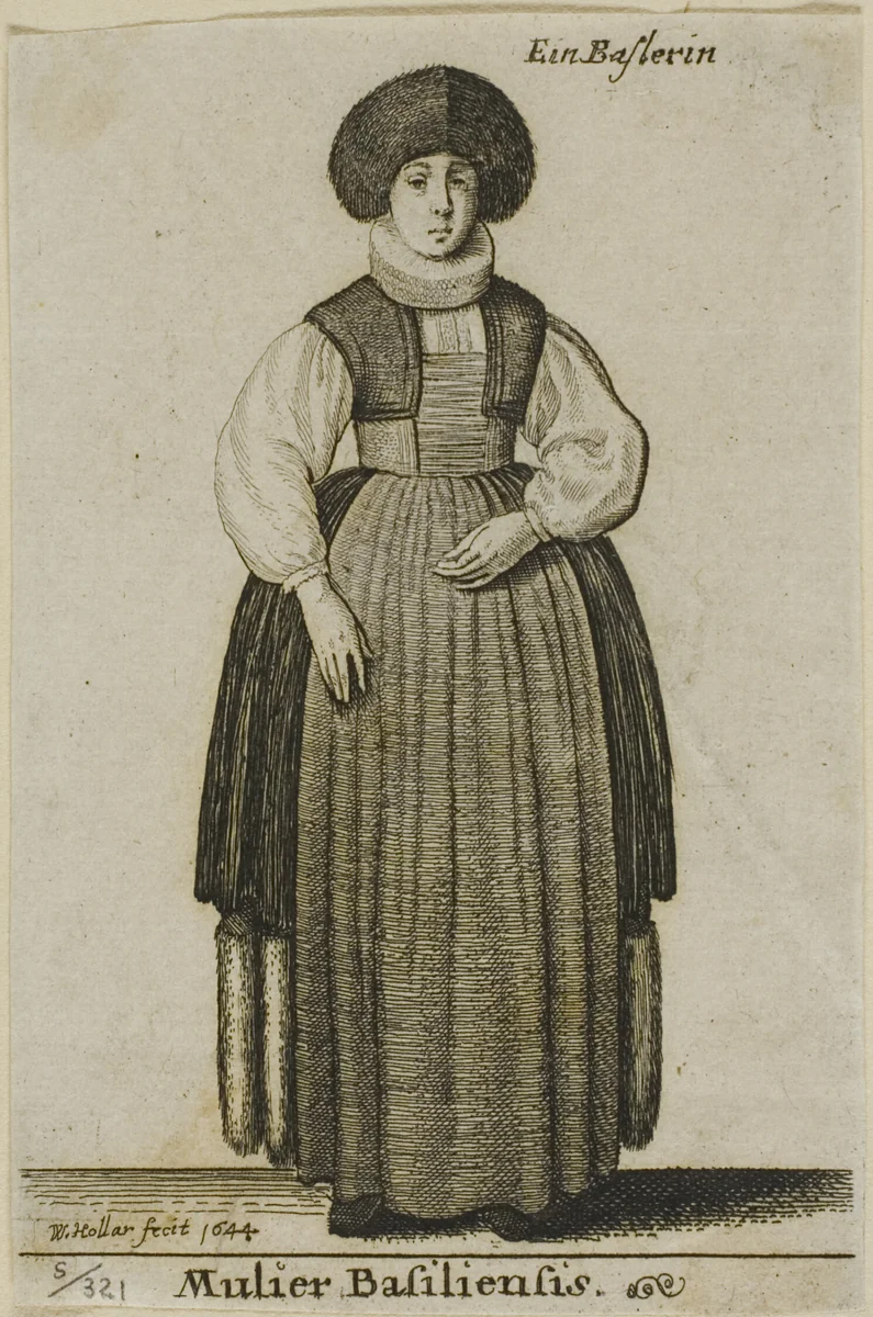 Woman of Basel by Wenceslaus Hollar, print, 1644