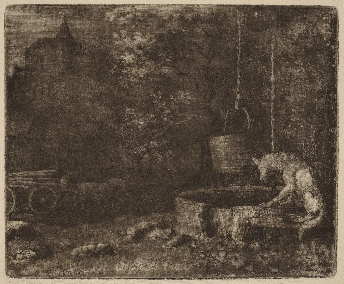 The Wolf and the Well by Allart van Everdingen, print, 1645-1656