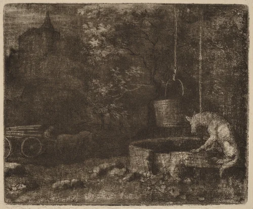 The Wolf and the Well by Allart van Everdingen, print, 1645-1656