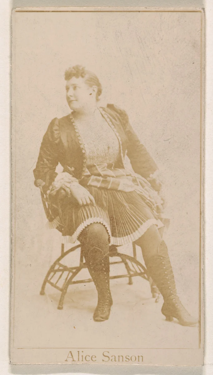 Alice Sanson, from the Actresses series (N245) issued by Kinney Brothers to promote Sweet Caporal Cigarettes by Kinney Brothers Tobacco Company, photograph, 1890