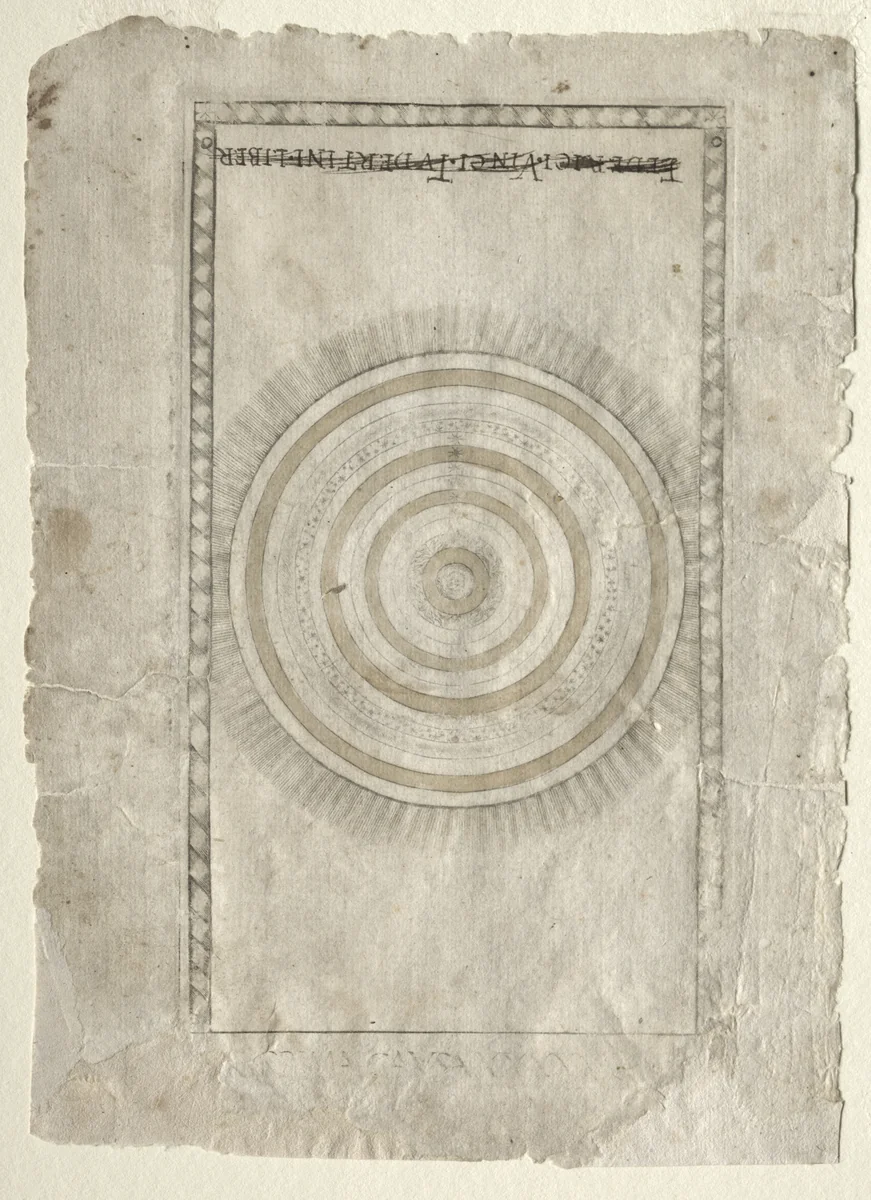 The Empyrean Sphere (from the Tarocchi, series A: Firmaments of the Universe, #50) by Master of the E-Series Tarocchi, print, 1457-1467