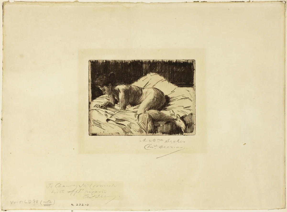 Nude Lying Down by Charles Deering, print, 1895-1905