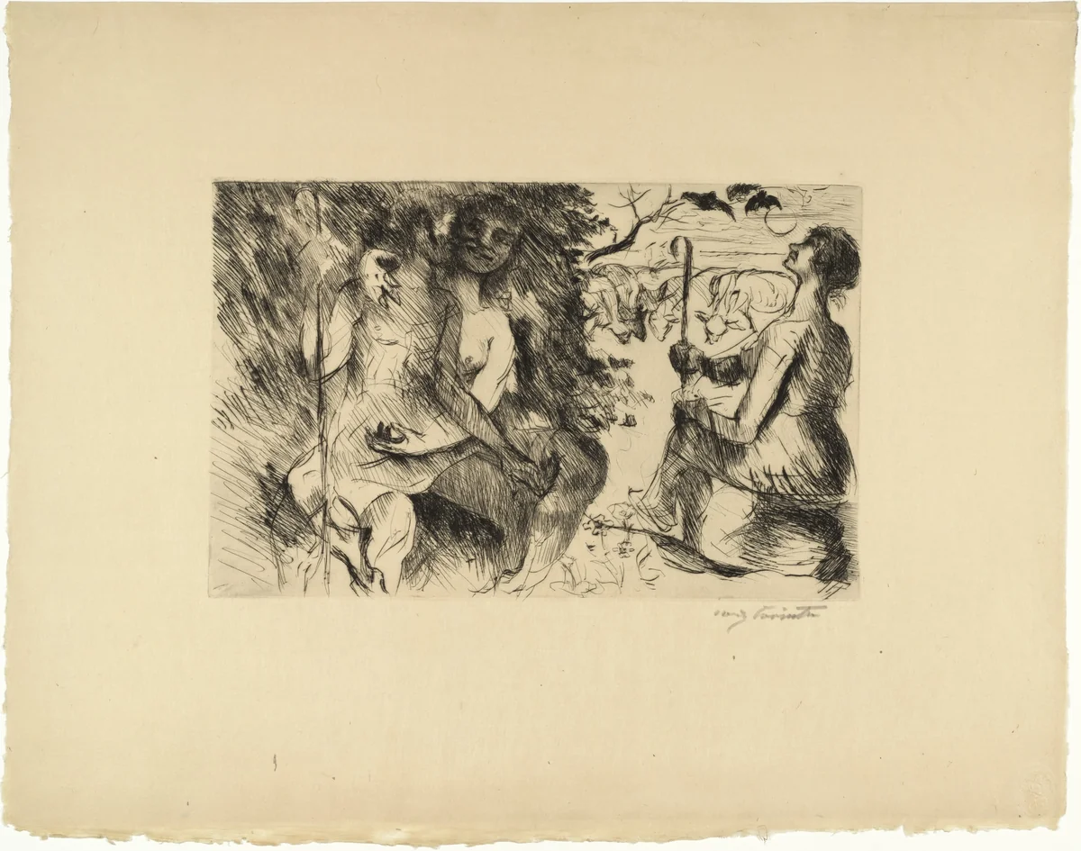 Daphnis and Chloe (Daphnis und Chloe) from Classical Legends (Antike Legenden) by Lovis Corinth, print, 1919