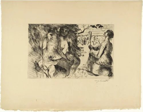 Daphnis and Chloe (Daphnis und Chloe) from Classical Legends (Antike Legenden) by Lovis Corinth, print, 1919