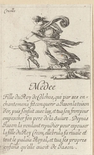 Medea by Stefano della Bella, print, 1620-1664