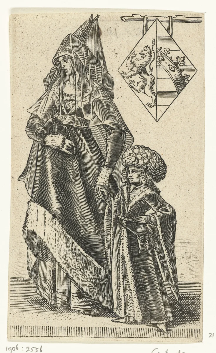 Portret van Geertruida van Saksen by Adriaen Matham, print, 1620