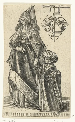 Portret van Geertruida van Saksen by Adriaen Matham, print, 1620