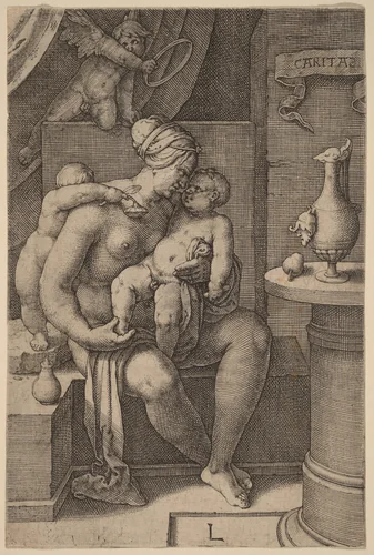 Caritas (Charity) by Lucas van Leyden, print, 1530