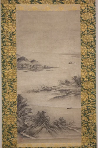 River Landscape in Evening by Kano Motonobu (狩野元信), painting, 1600-1699