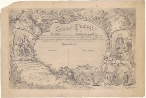 Family Pledge by Joseph E. Baker, drawing, 1800-1900
