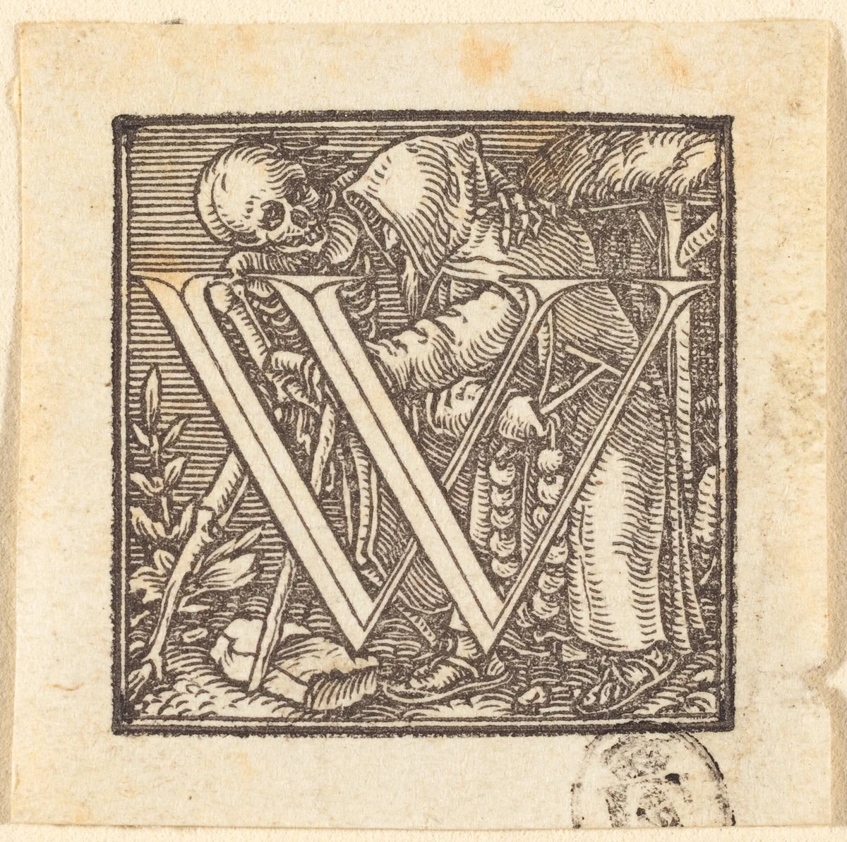 Letter W by Hans Lützelburger, print, 1518-1528