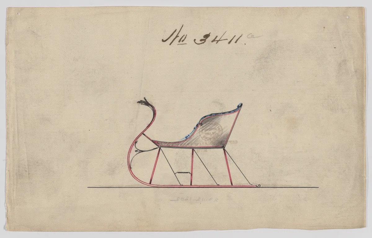 Cutter # 3411a by Brewster & Co., drawing, 1878