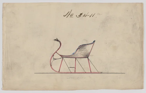 Cutter # 3411a by Brewster & Co., drawing, 1878